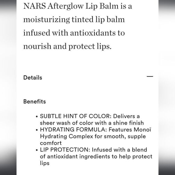 NARS Afterglow Lip Balm Lipgloss Laguna NWT - Picture 4 of 5